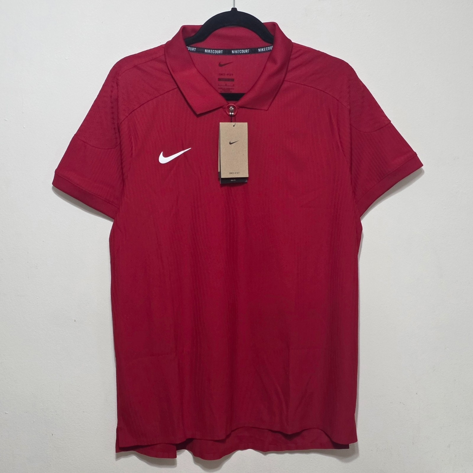 Nike Dri-Fit Adv Men's Size Large Slam Tennis Shirt 1/4 Zip Hq0792-687 Red New